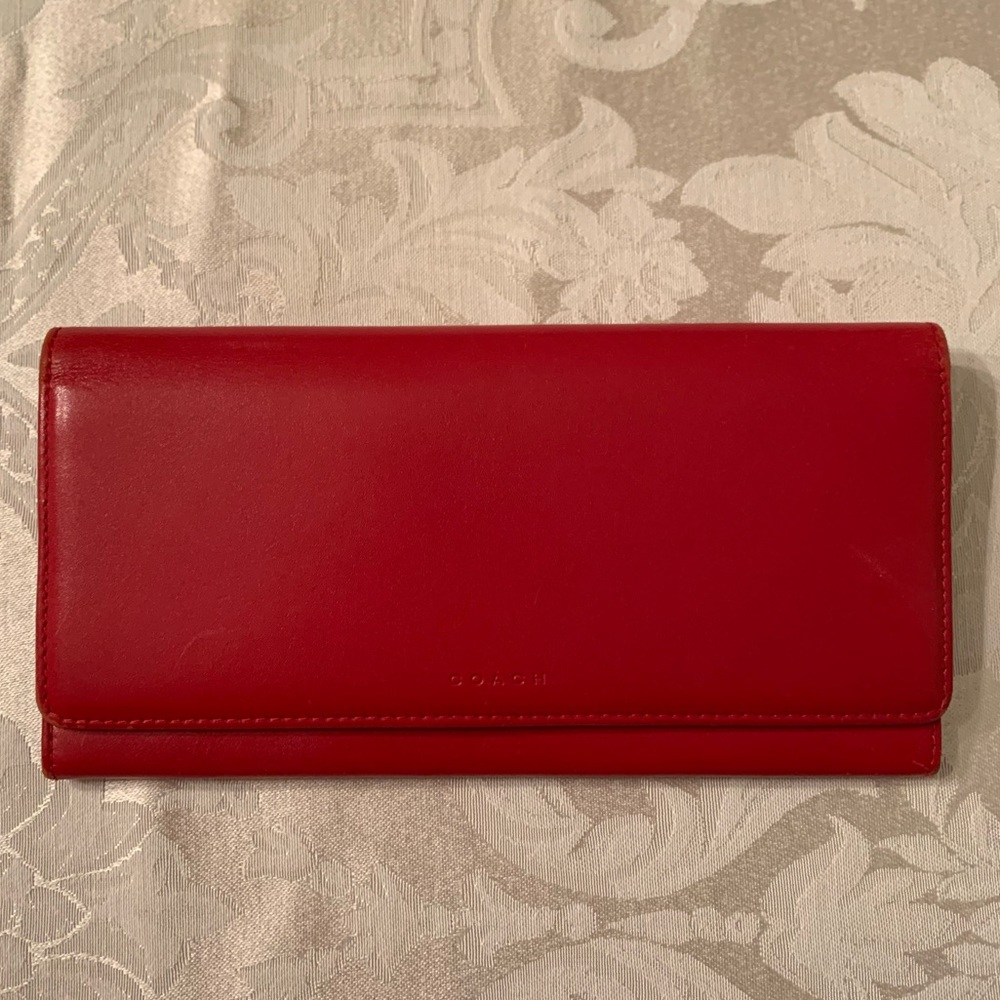Coach Red Leather Wallet